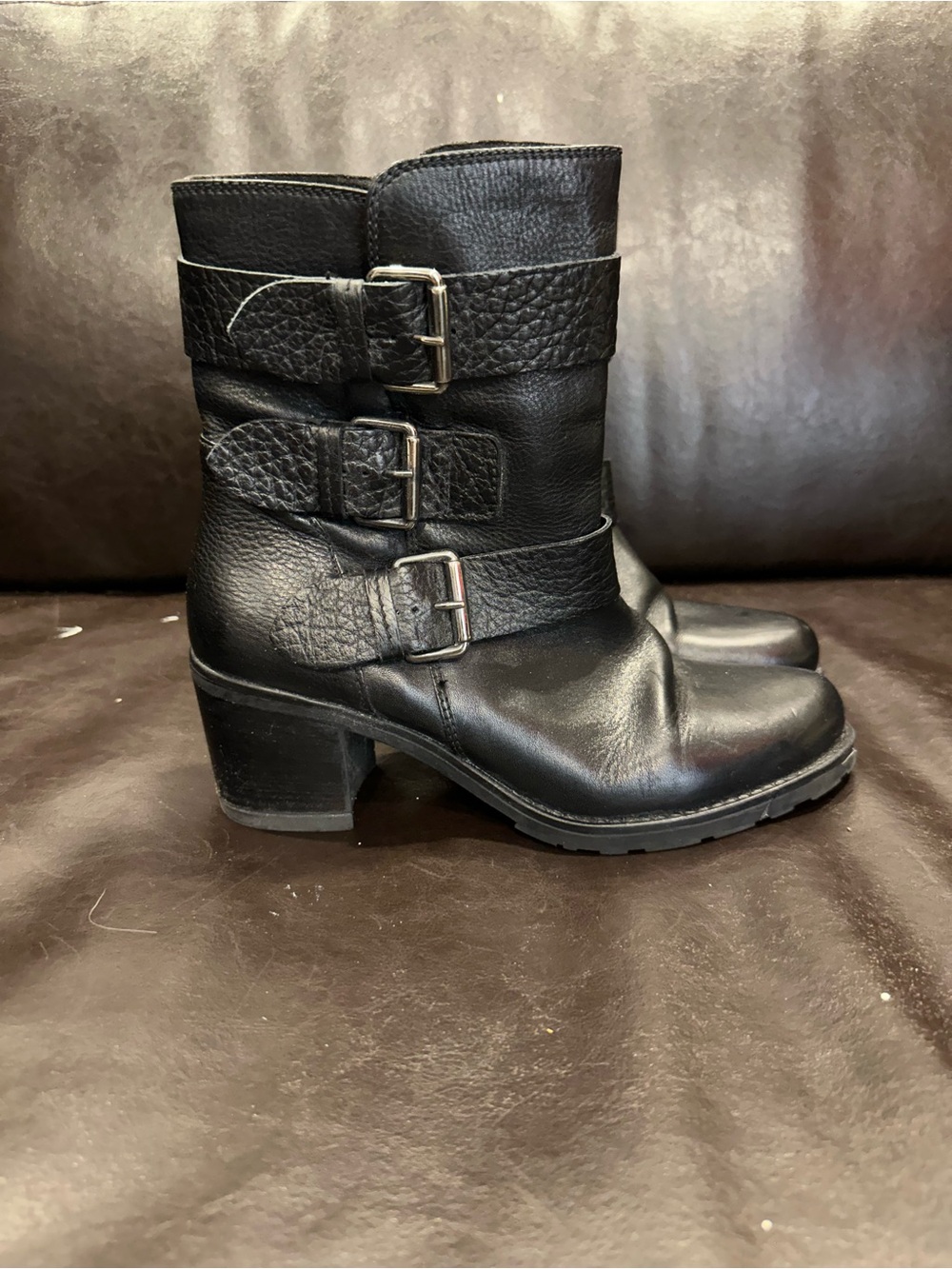 Clarks Artisan "Fernwood Lake" Black Leather Moto Boots - Size 8